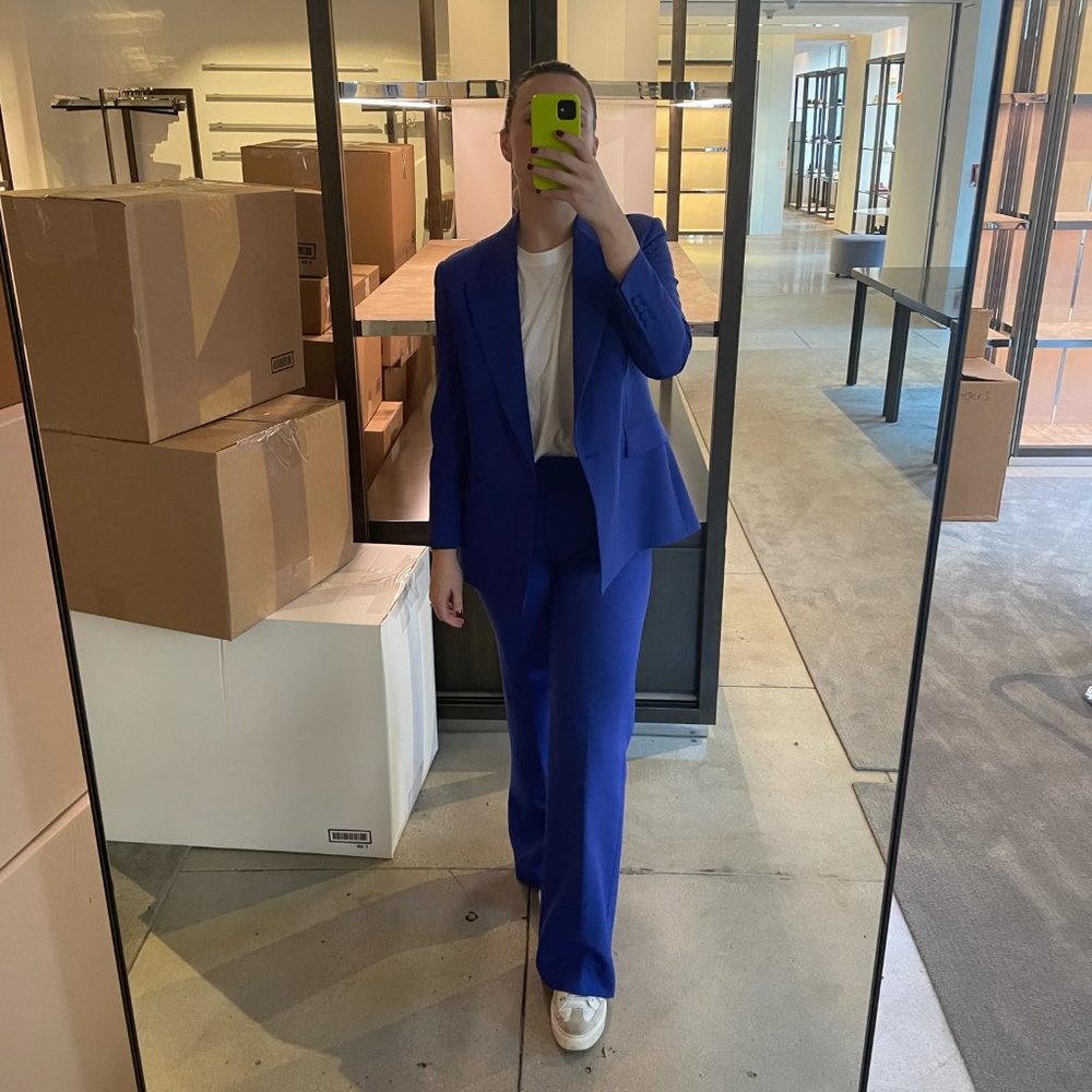Salvatore Ferragamo royal blue pant suit